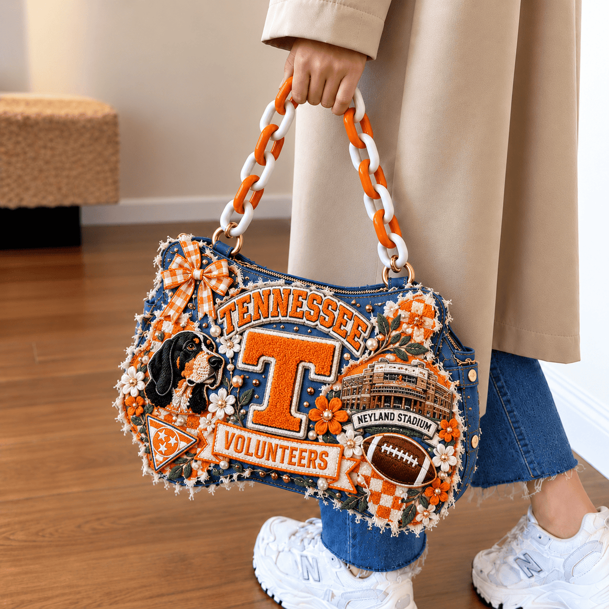 TVF Sculptural Embroidered Denim Handbag NTKO