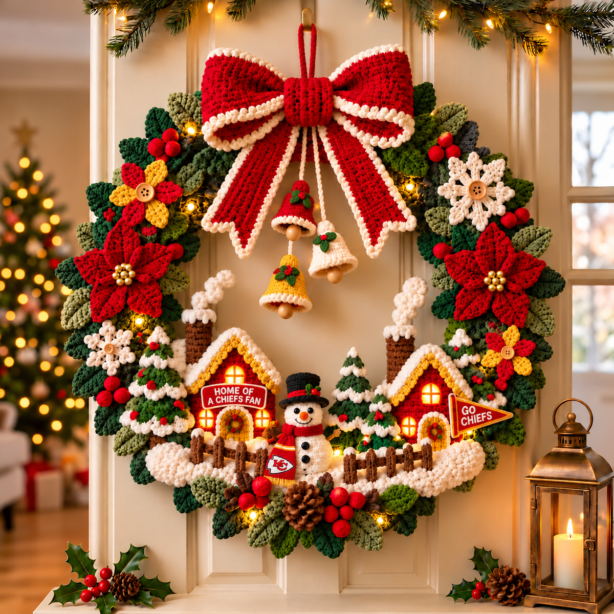 KCC Christmas Village Crochet-Style Wreath PNPA