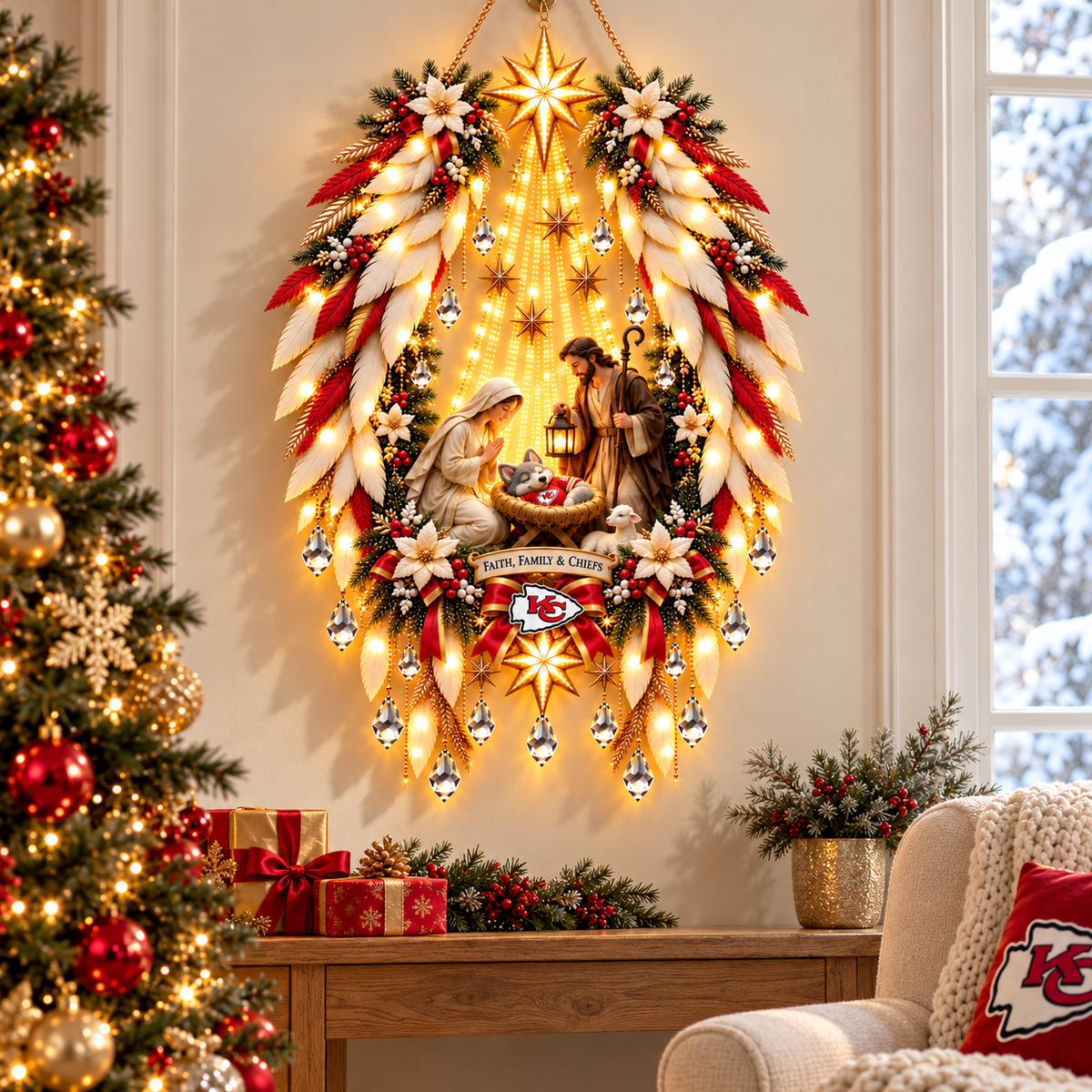 KCC Illuminated Christmas Nativity Angel Wings PNPA