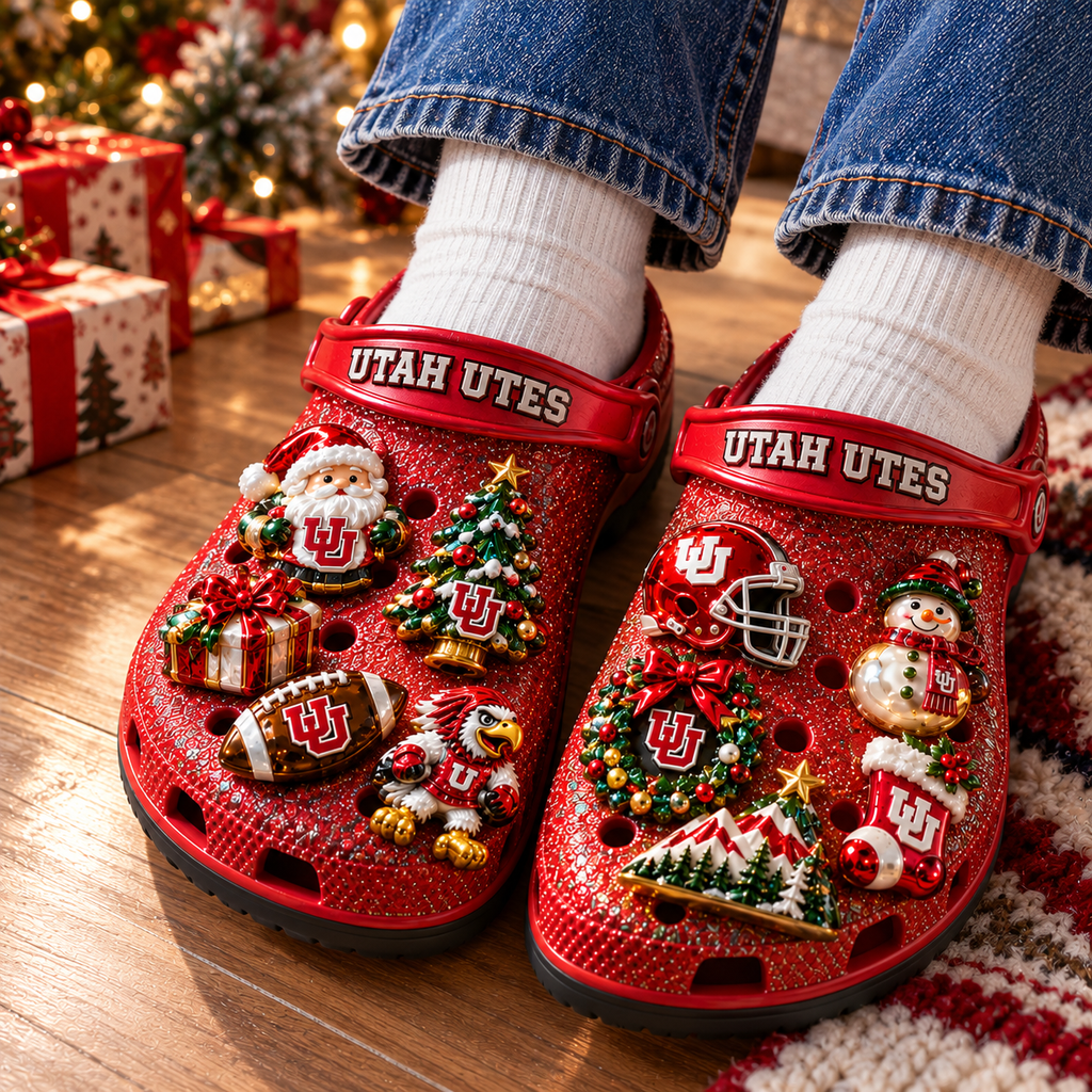UTAH Premium Christmas Glitter Charm Clogs NTTB