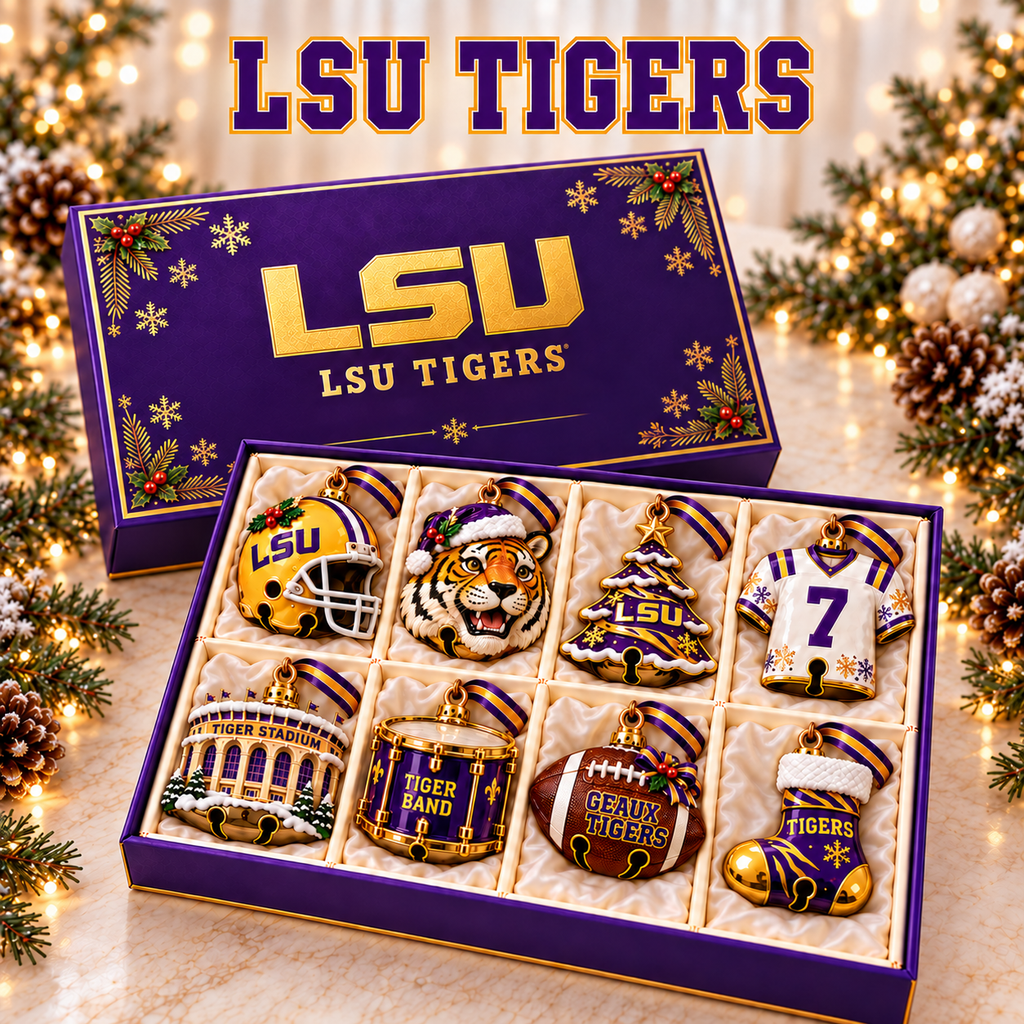 Premium LSU Christmas Bell Ornament TTMH